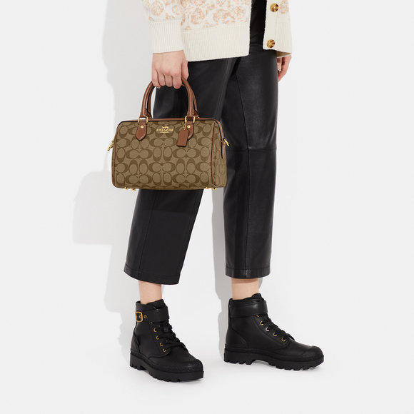 NWT Coach Outlet Rowan Satchel In Signature Canvas - Picture 5 of 7